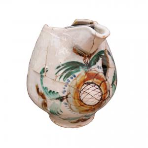 Boccale antico in maiolica. Epoca fine XVI sec.